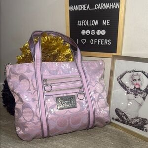 Coach Poppy Signature Sequins Limited Edition Tote - EUC